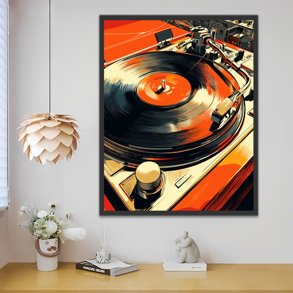 Retro Record Player Paint by Numbers