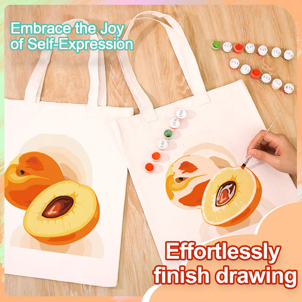 Ripe Apricots Canvas Tote Bag Paint by Numbers