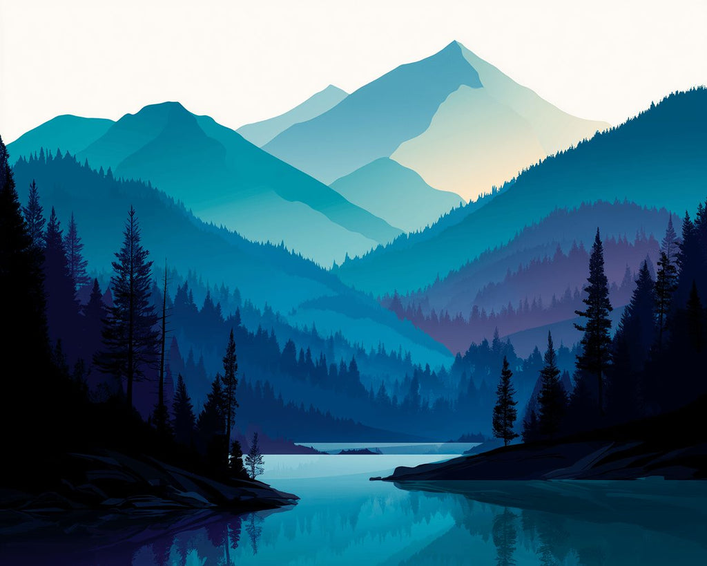 River under the Mountains Paint by Numbers