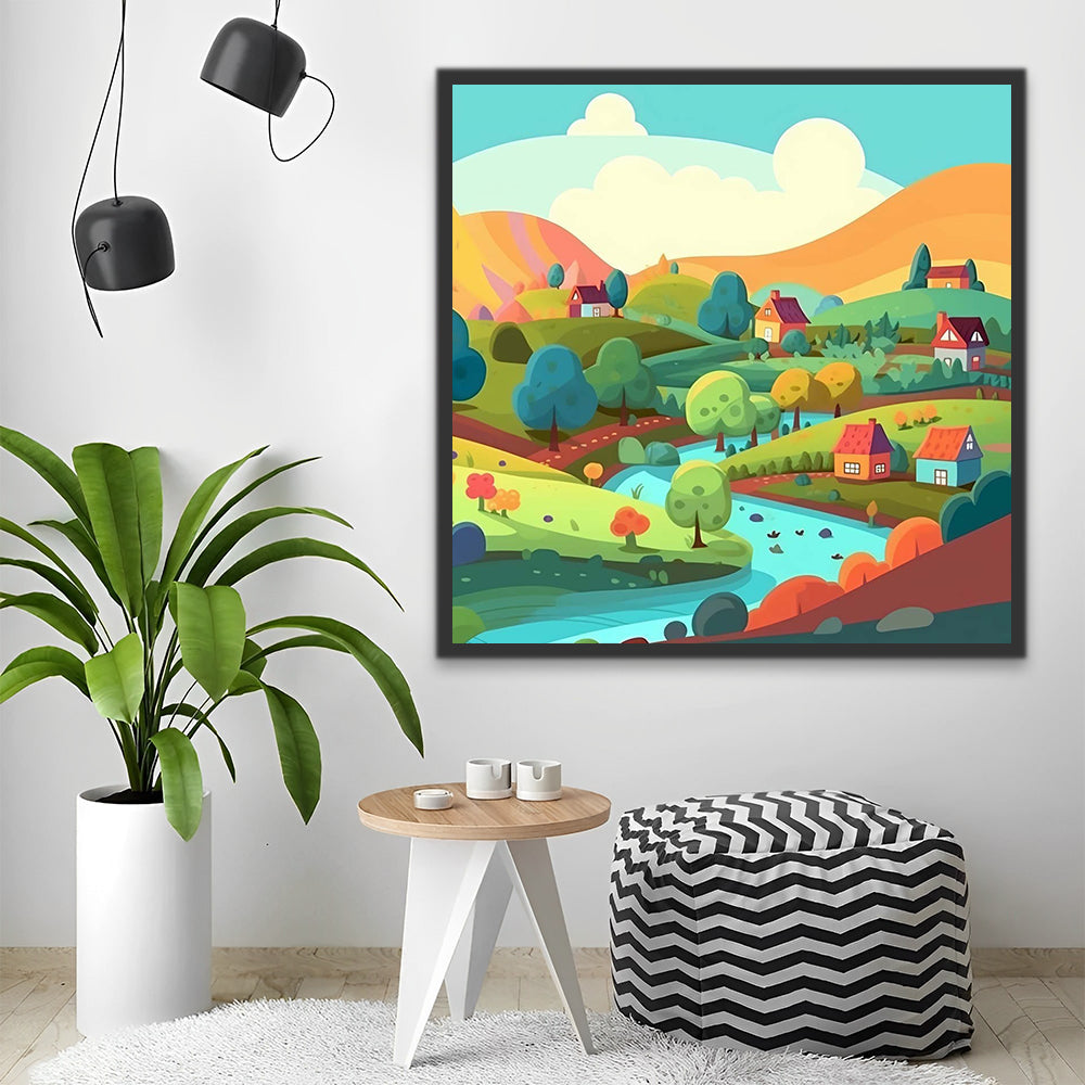 Riverside Town Paint by Numbers for Kids