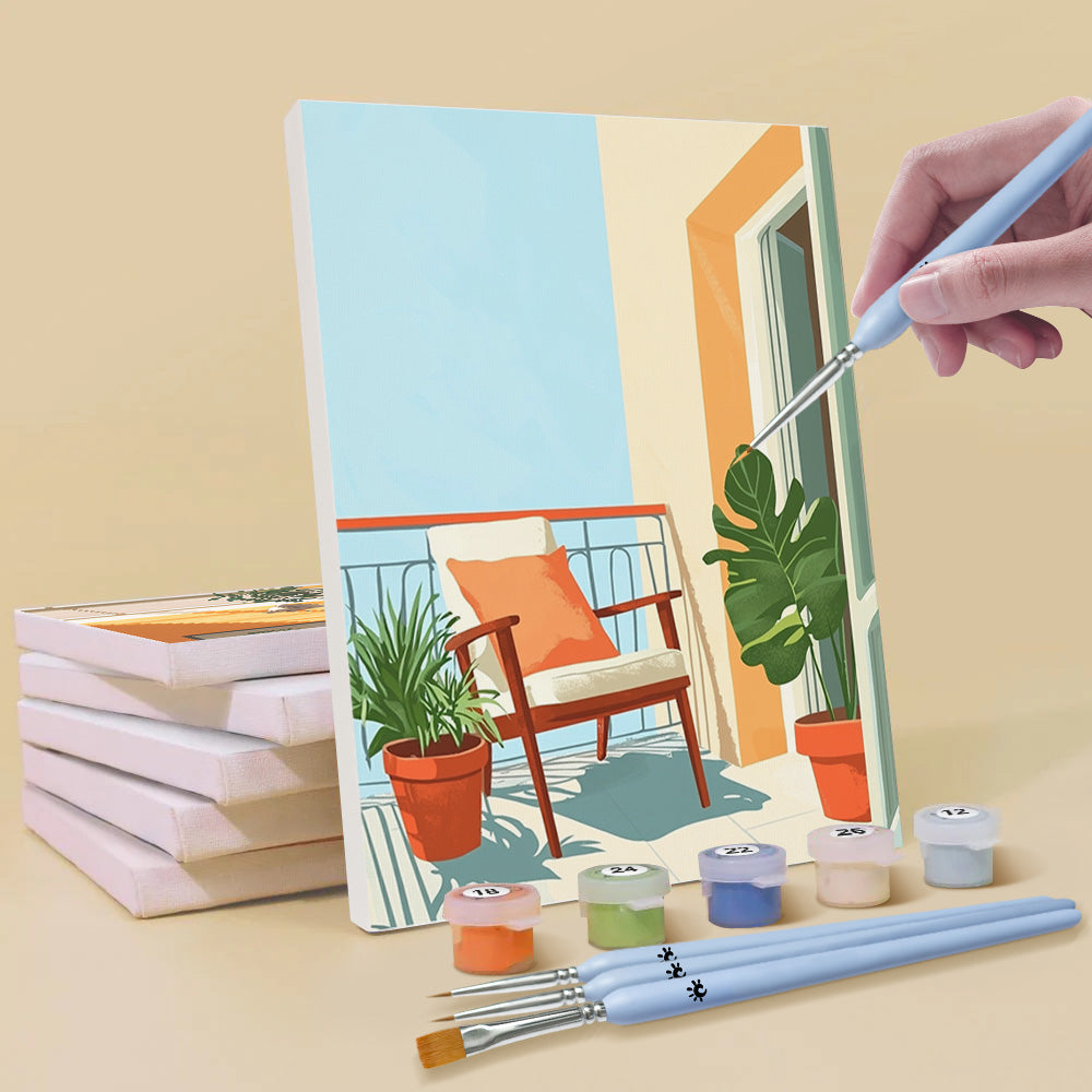 Rooms with Windows 6 Pieces Mini Paint by Numbers