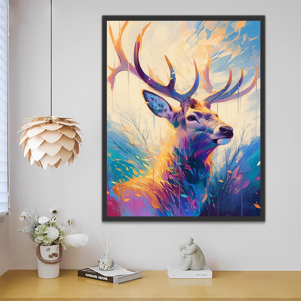 Sacred Colorful Elk Paint by Numbers
