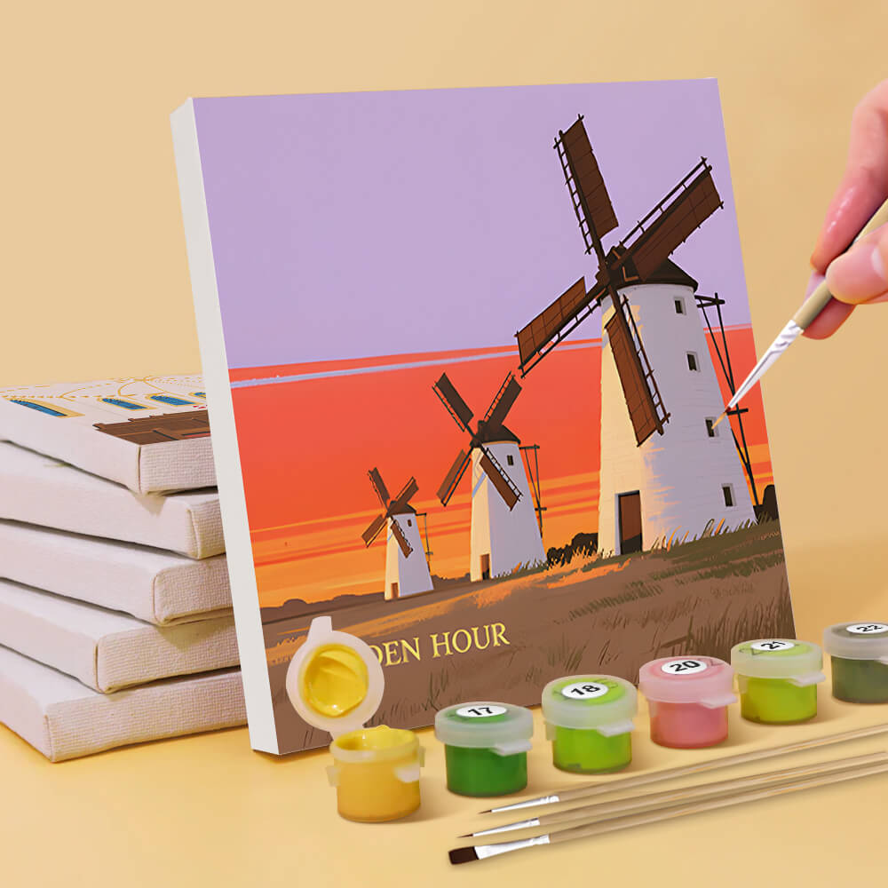 Scenery of Various Cities 6 Pieces Mini Paint by Numbers