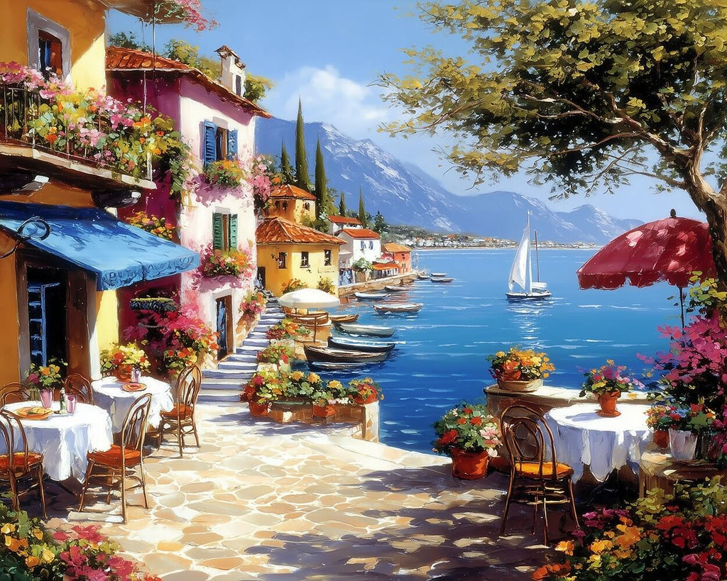 Seaside Restaurant Paint by Numbers