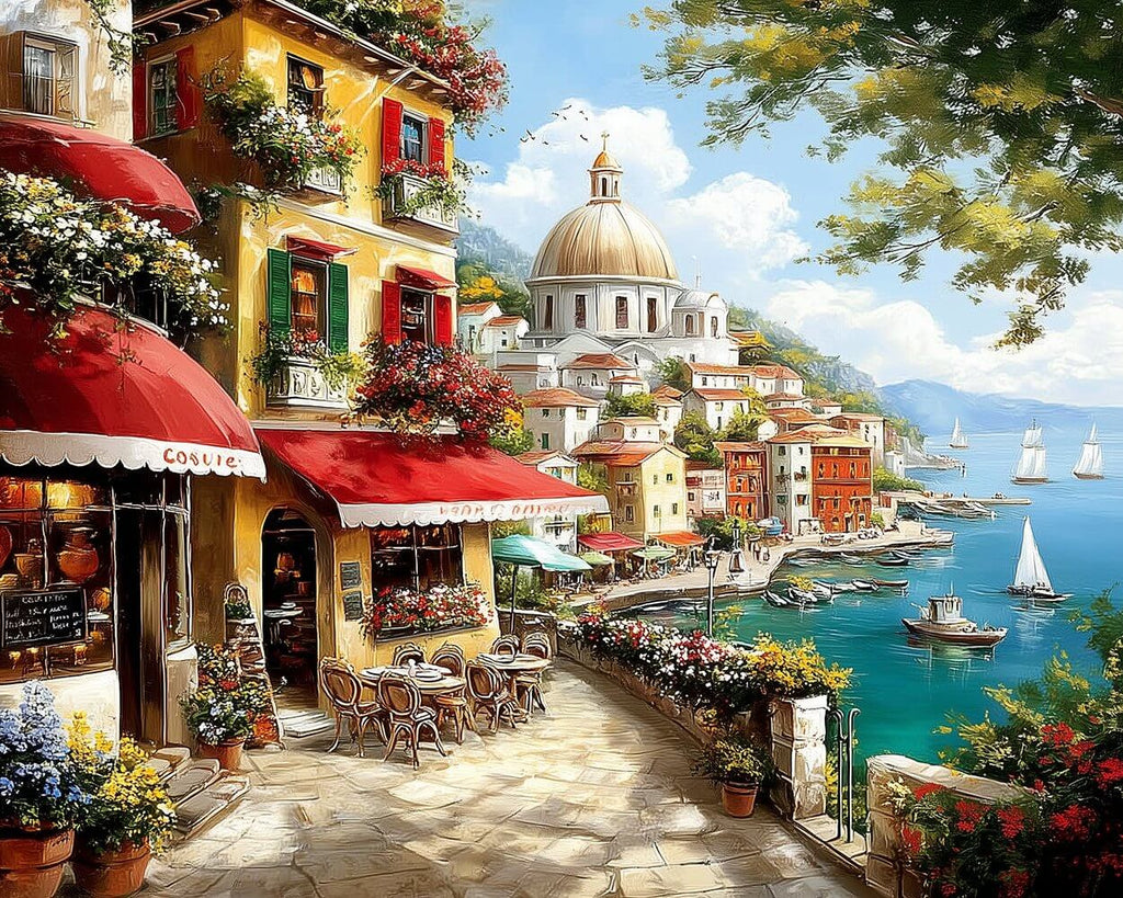 Seaside Shops Paint by Numbers