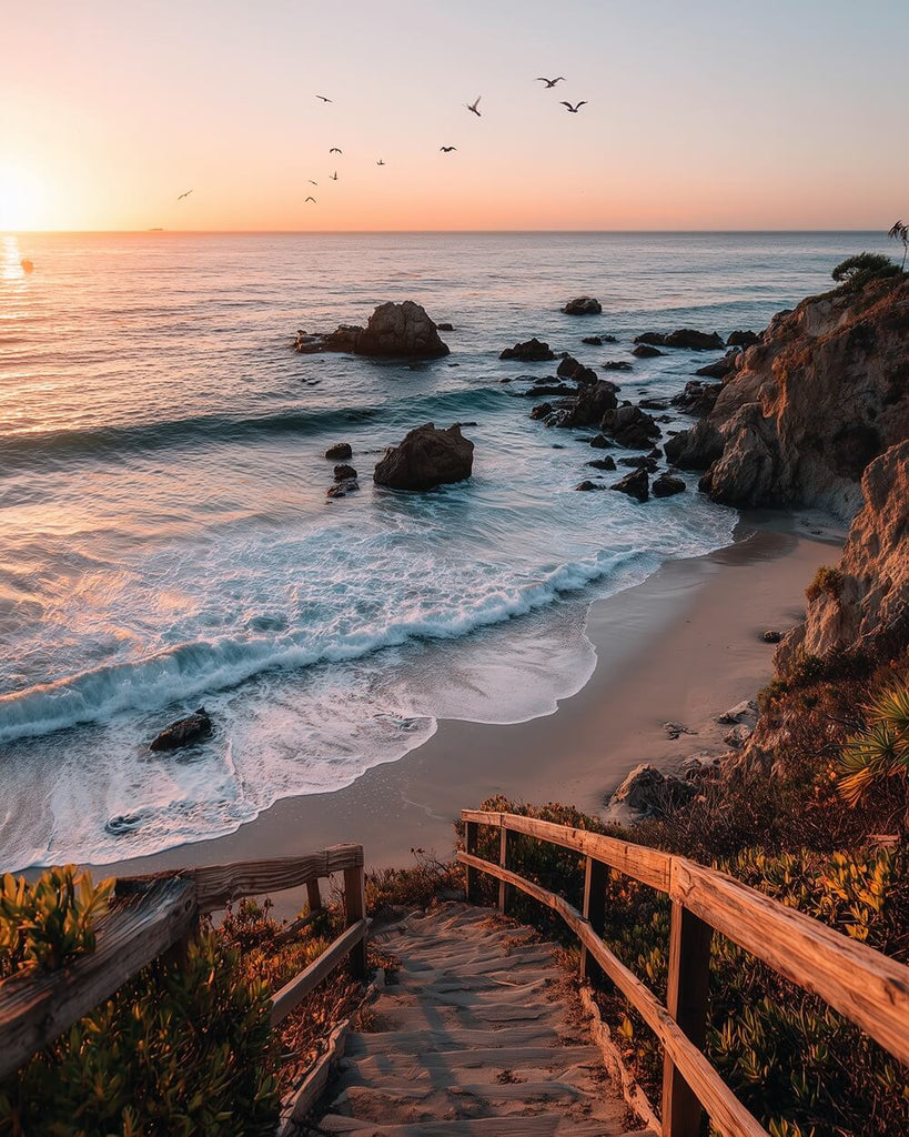 Seaside Wooden Steps Paint by Numbers