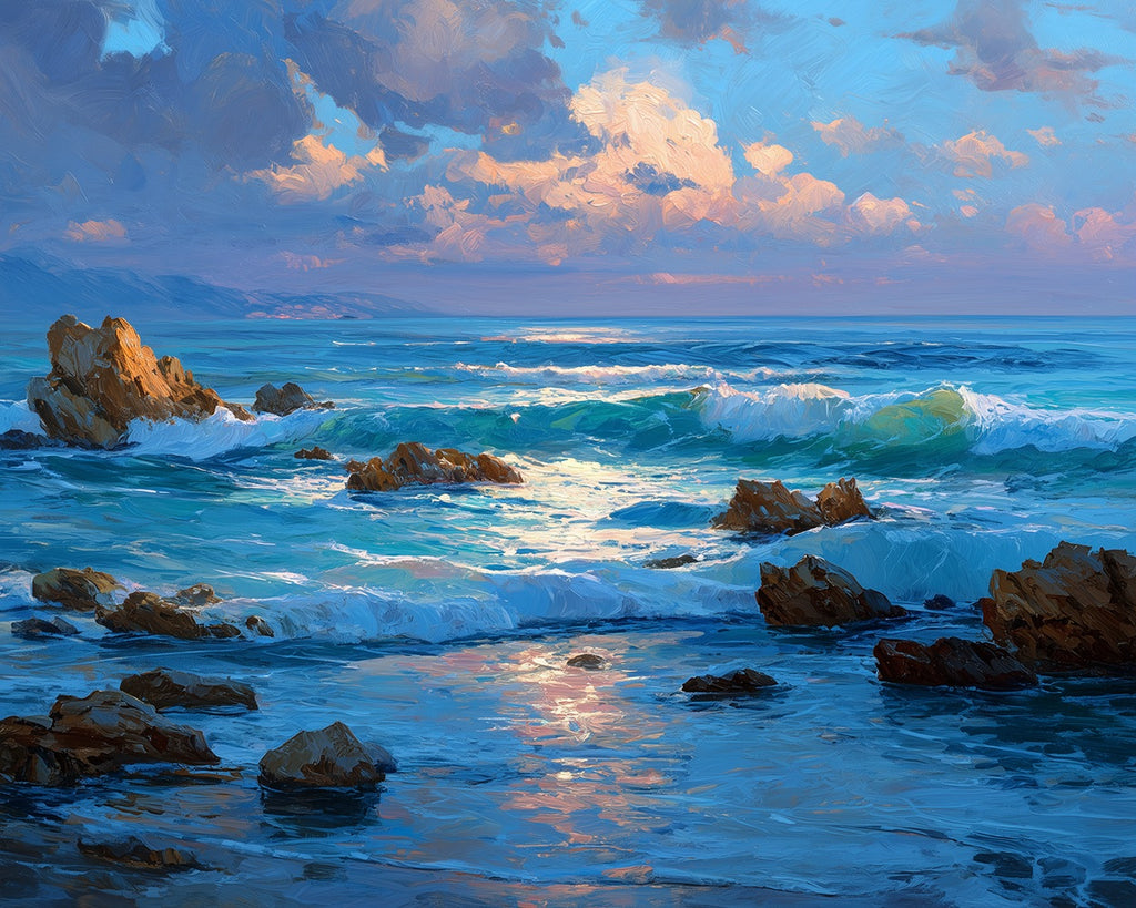 Seawater Crashed against the Rocks Paint by Numbers