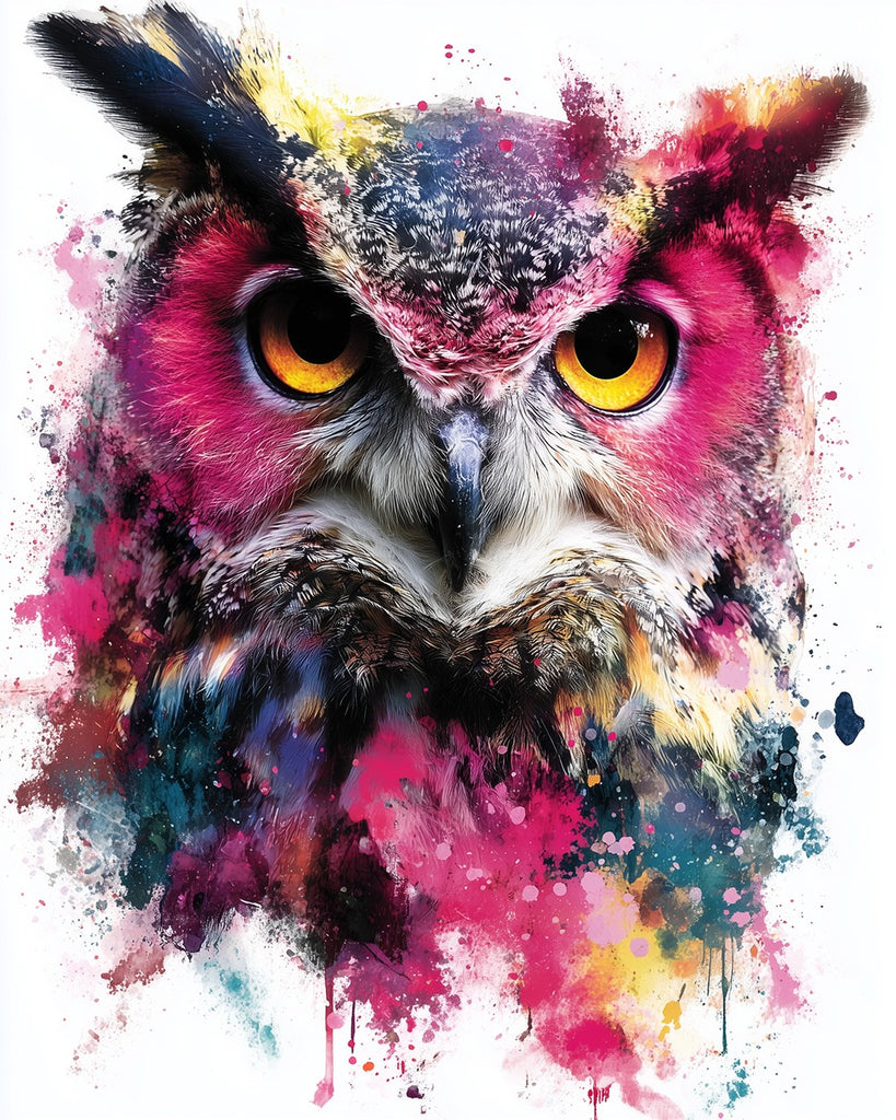 Serious Colorful Owl Paint by Numbers