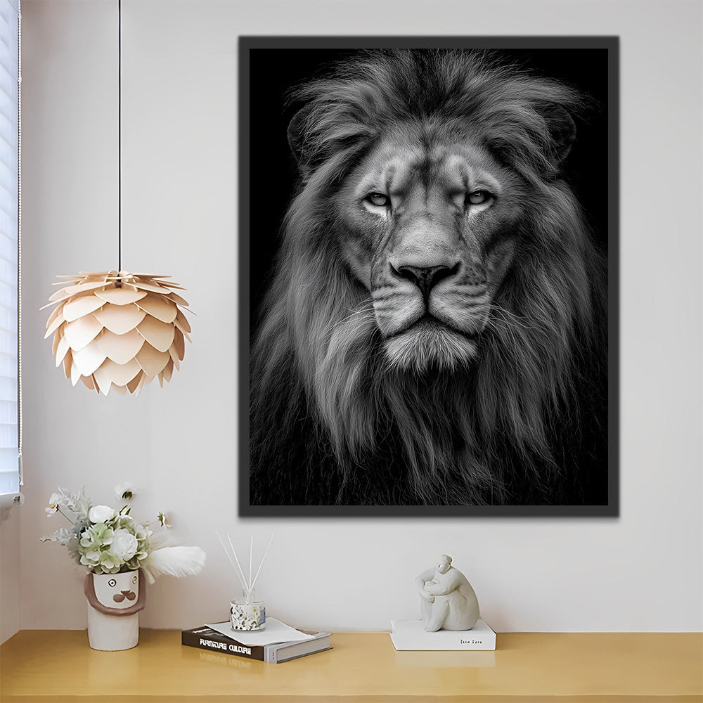 Serious Lion Paint by Numbers