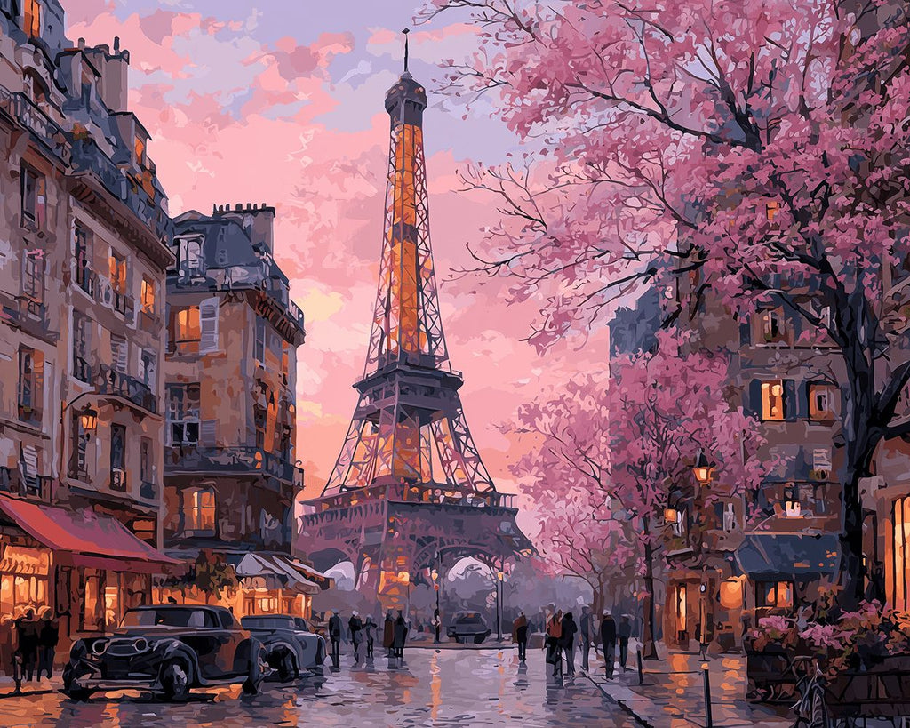 Shops near the Eiffel Tower Paint by Numbers