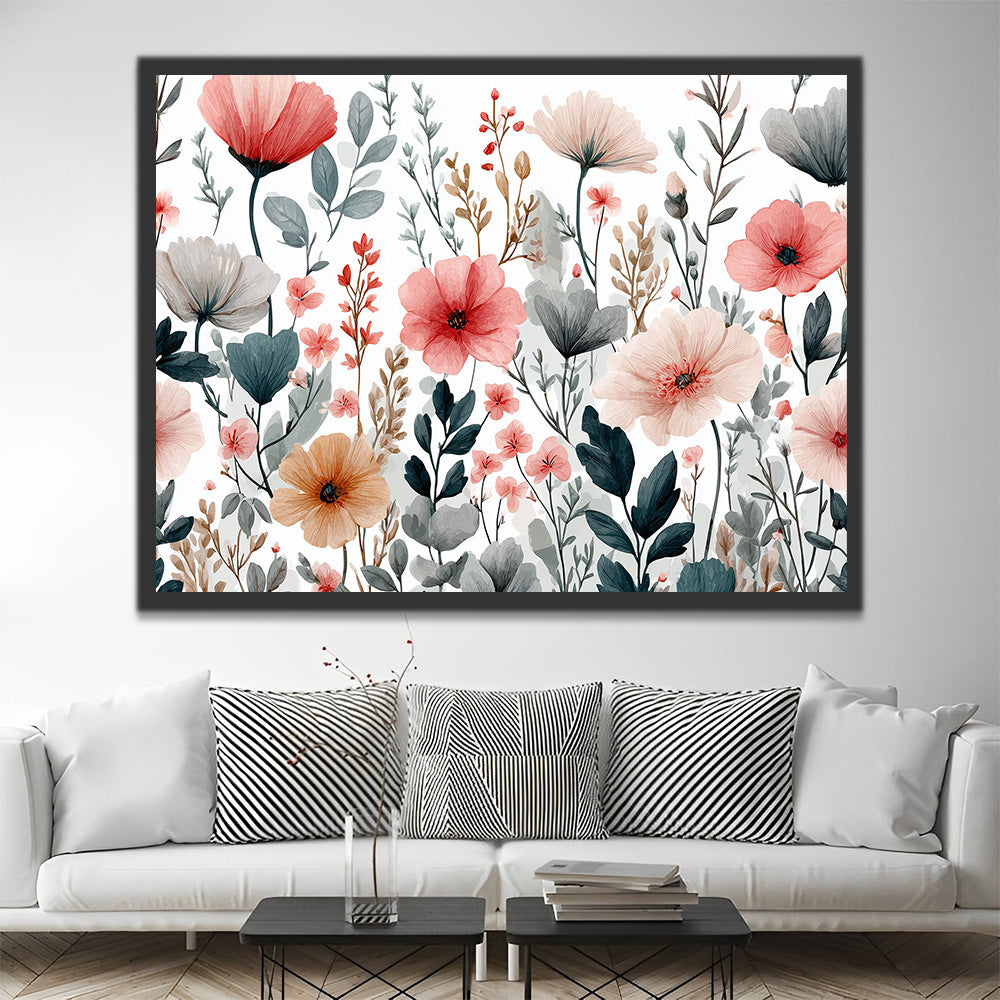 Simple and Colorful Poppies Paint by Numbers