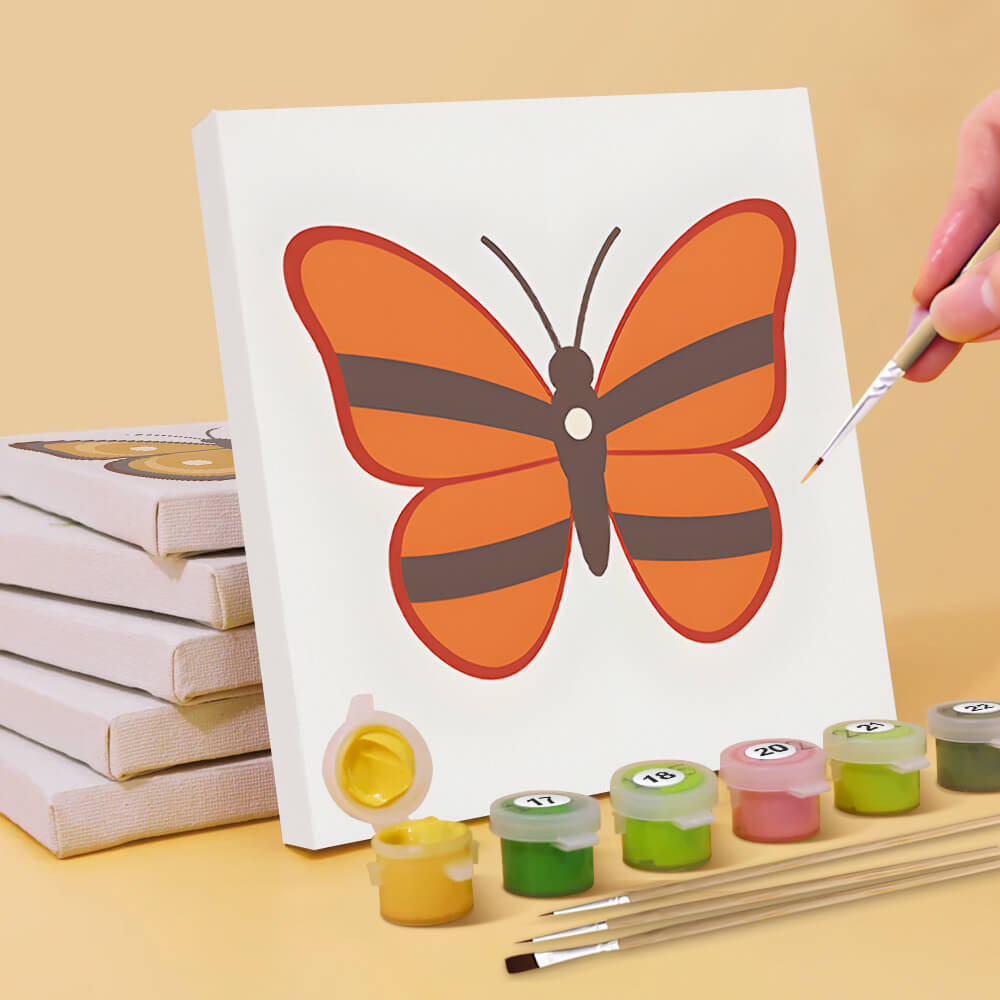 Six Butterflies 6 Pieces Mini Paint by Numbers