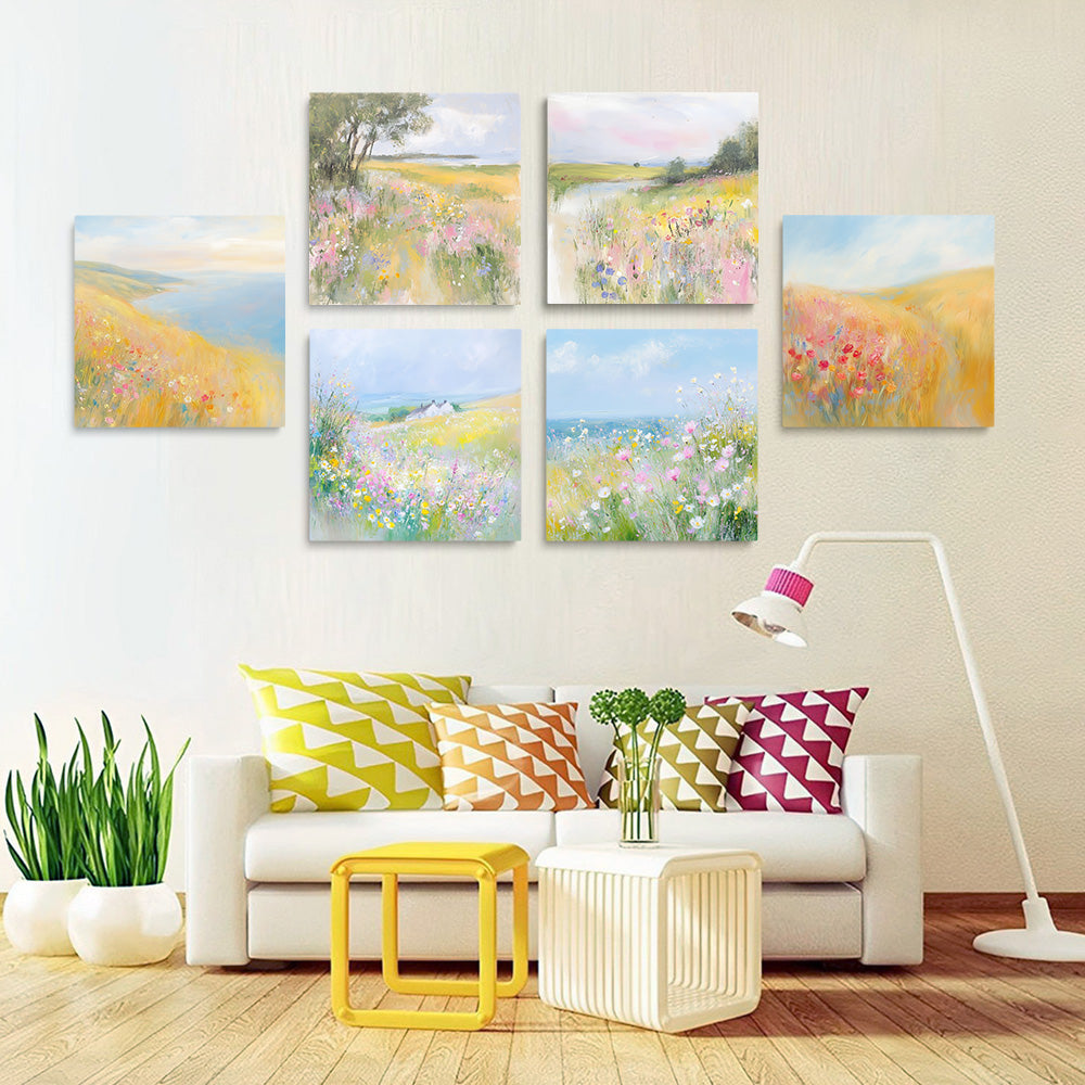 Spring Wildflowers 6 Pieces Mini Paint by Numbers