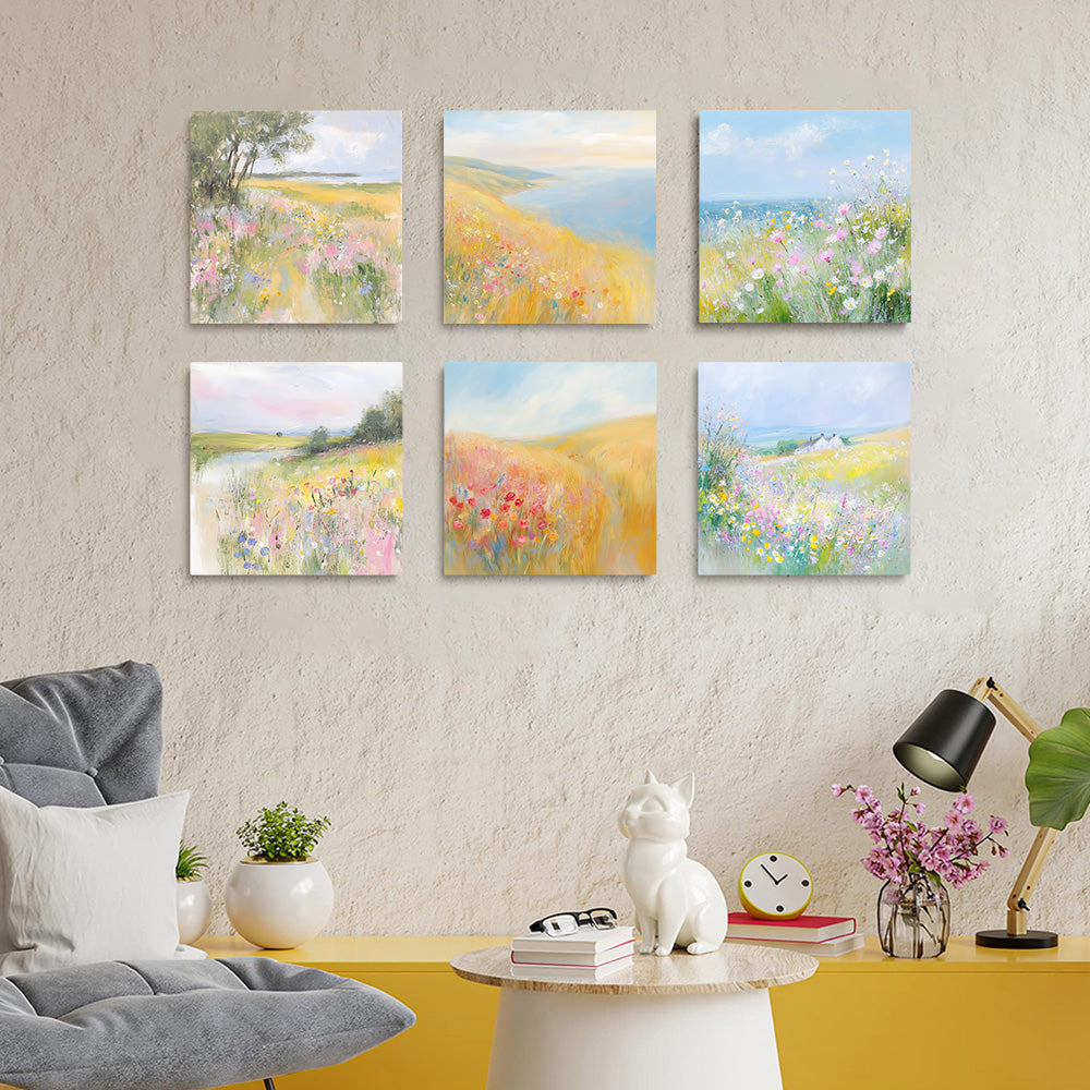 Spring Wildflowers 6 Pieces Mini Paint by Numbers