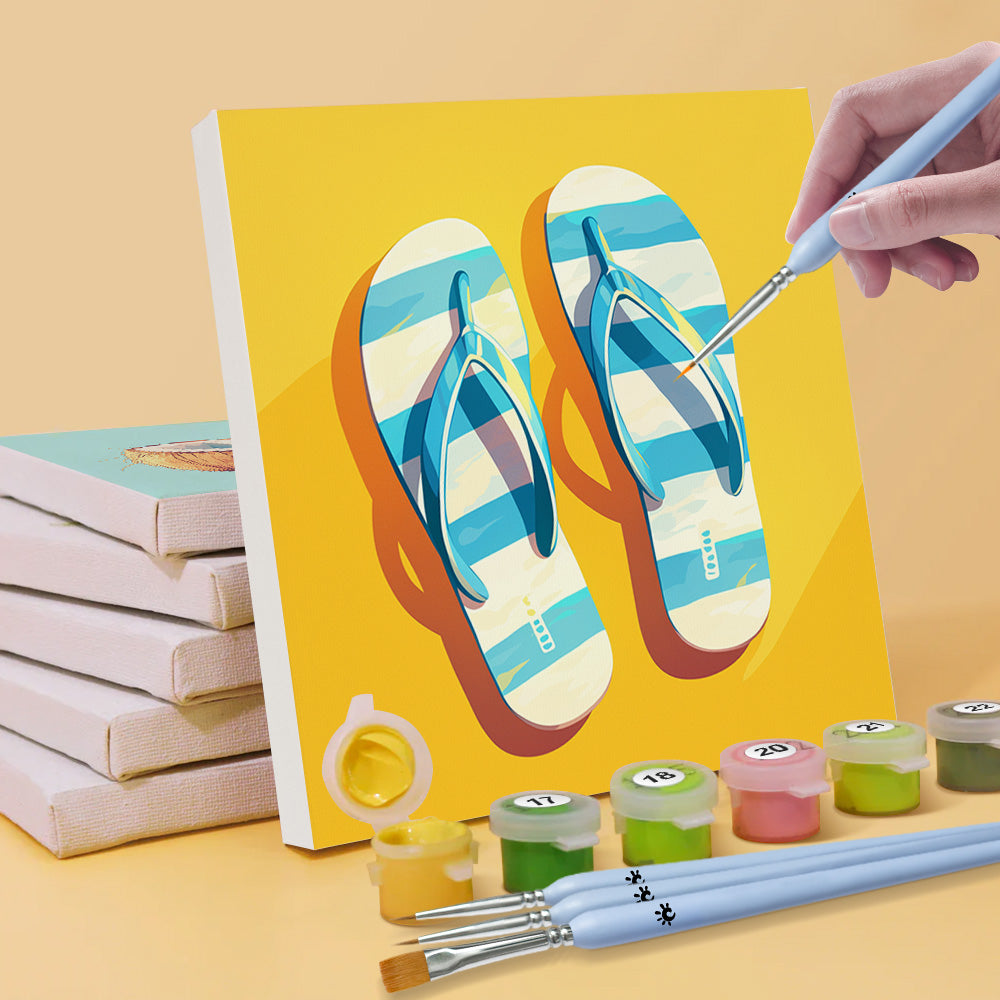 Summer Beach Gear 6 Pieces Mini Paint by Numbers