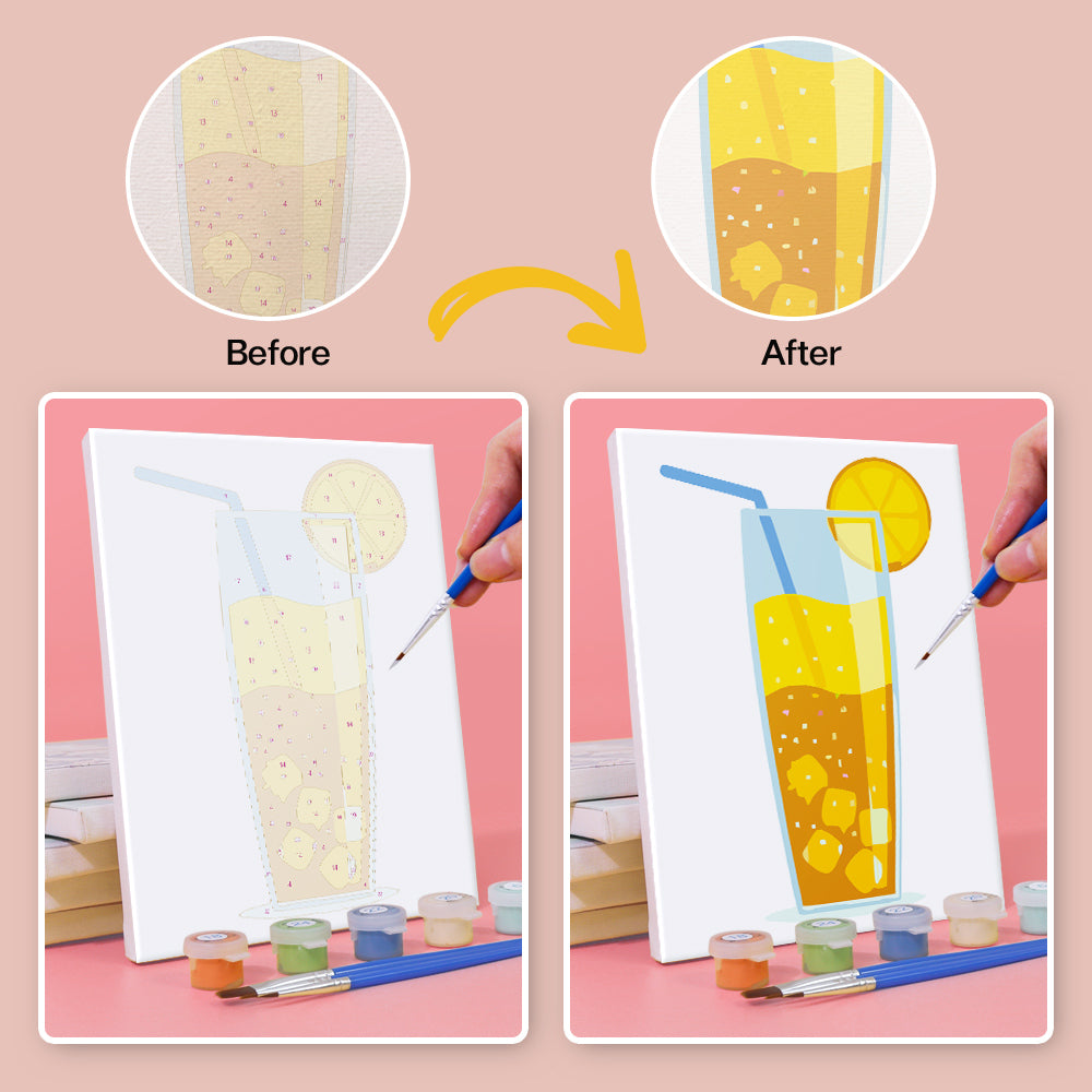 Summer Cocktail 6 Pieces Mini Paint by Numbers