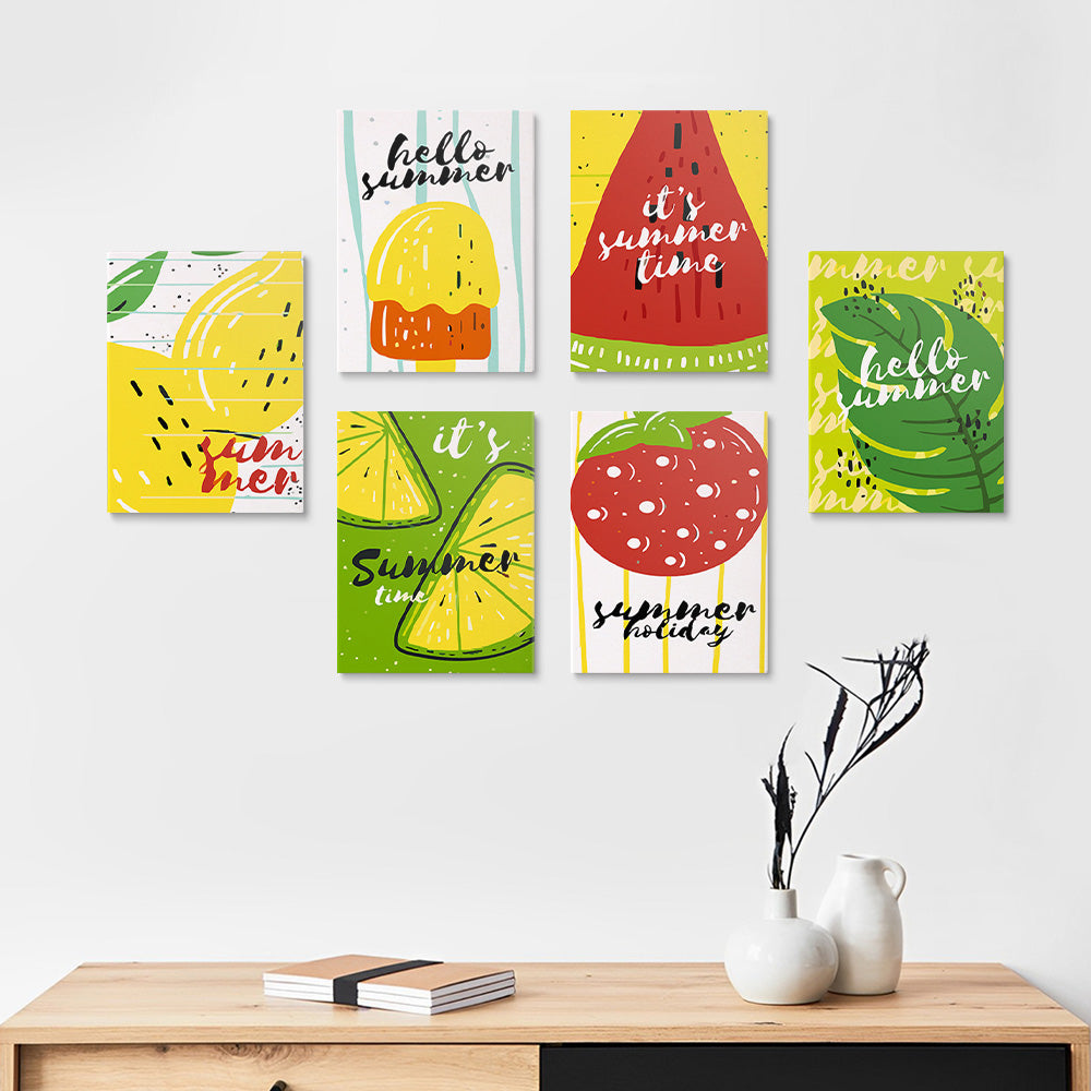 Summer Fruit Popsicles 6 Pieces Mini Paint by Numbers