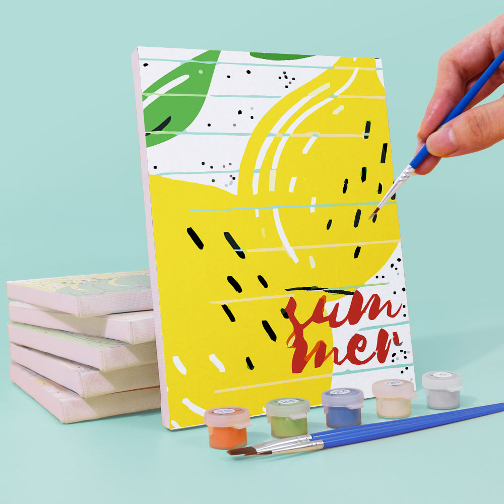 Summer Fruit Popsicles 6 Pieces Mini Paint by Numbers