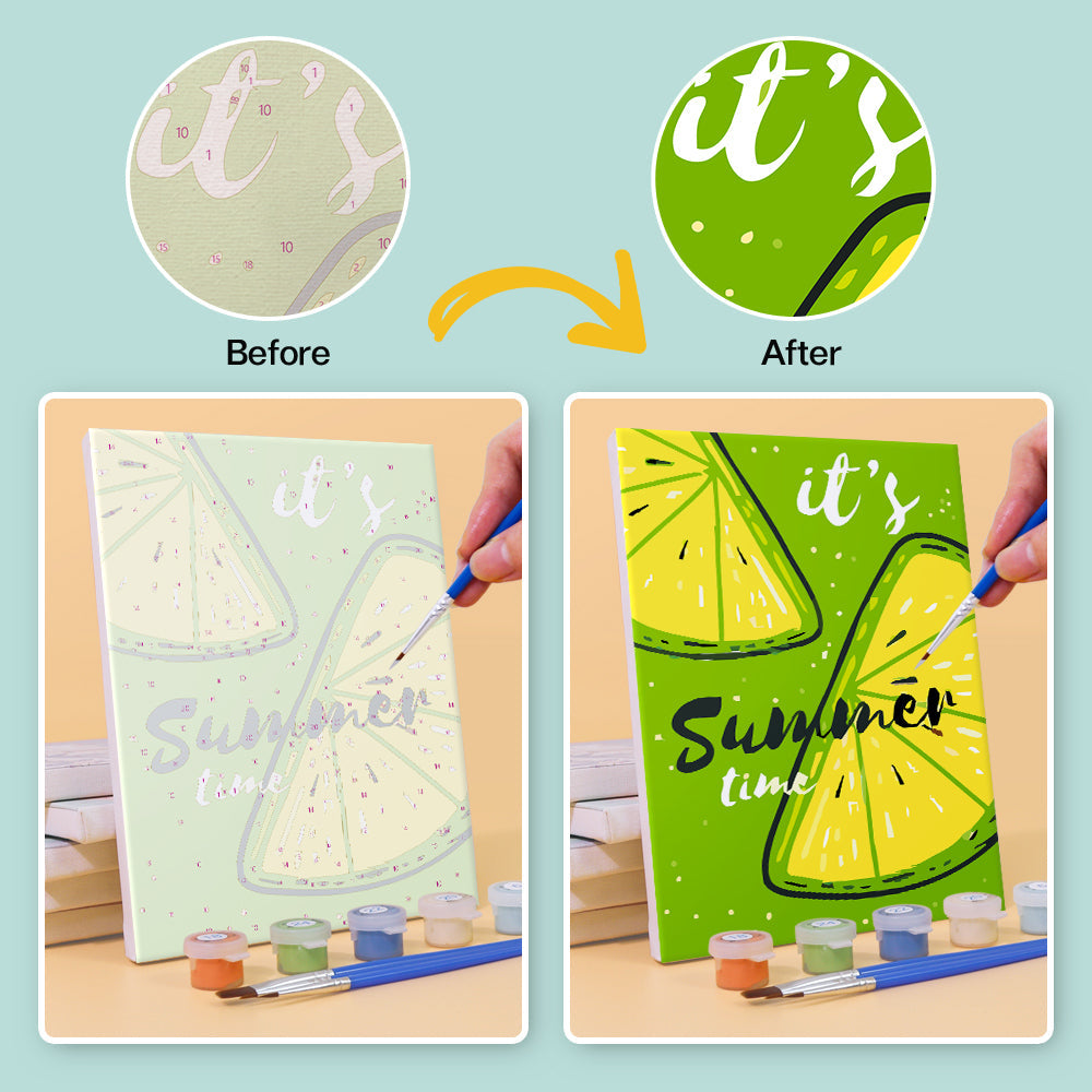 Summer Fruit Popsicles 6 Pieces Mini Paint by Numbers