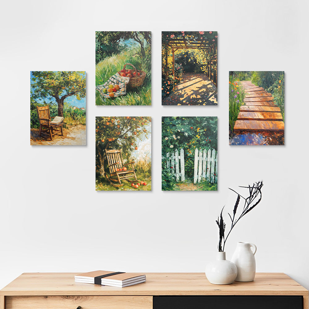 Summer Rural Scenery 6 Pieces Mini Paint by Numbers