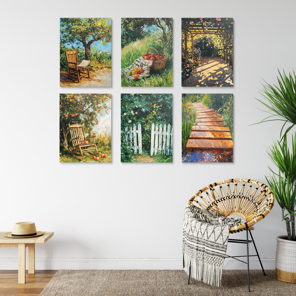Summer Rural Scenery 6 Pieces Mini Paint by Numbers
