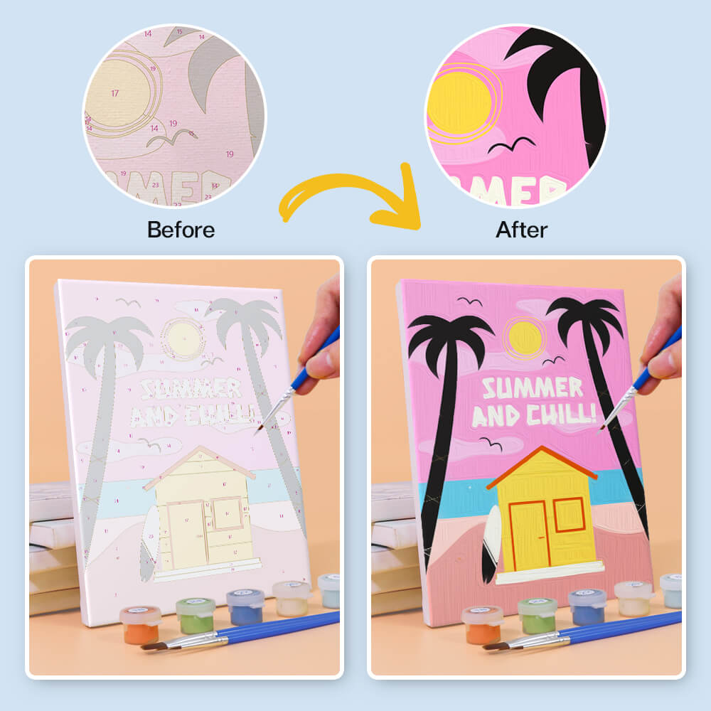 Summer Time! 6 Pieces Mini Paint by Numbers