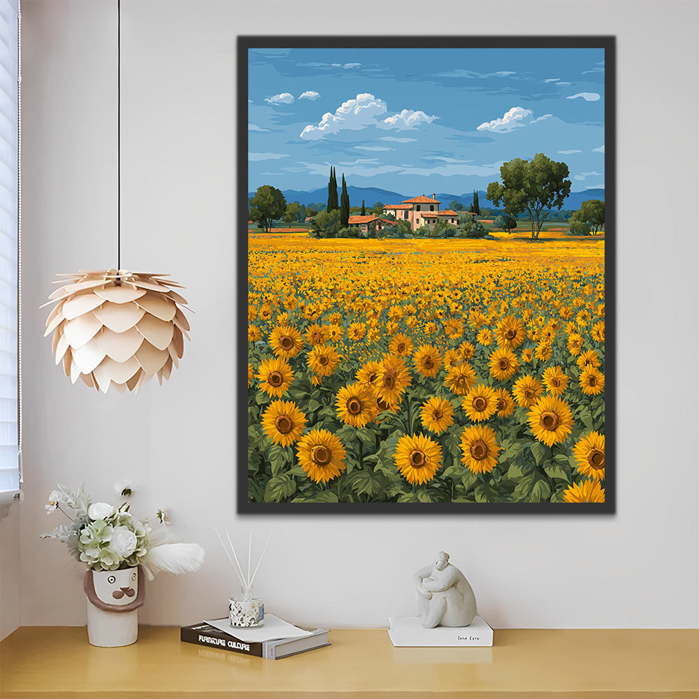 Sunflower Field Paint by Numbers