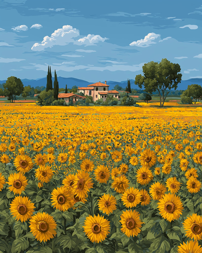 Sunflower Field Paint by Numbers