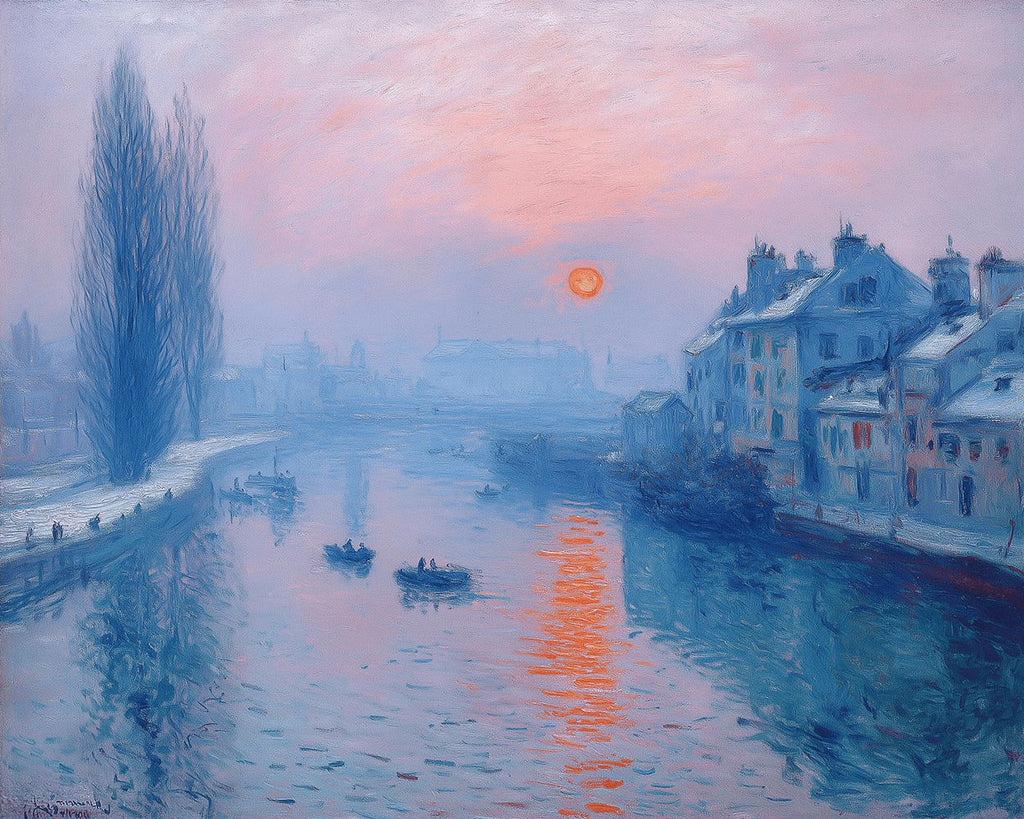 Sunrise over the Winter River Paint by Numbers