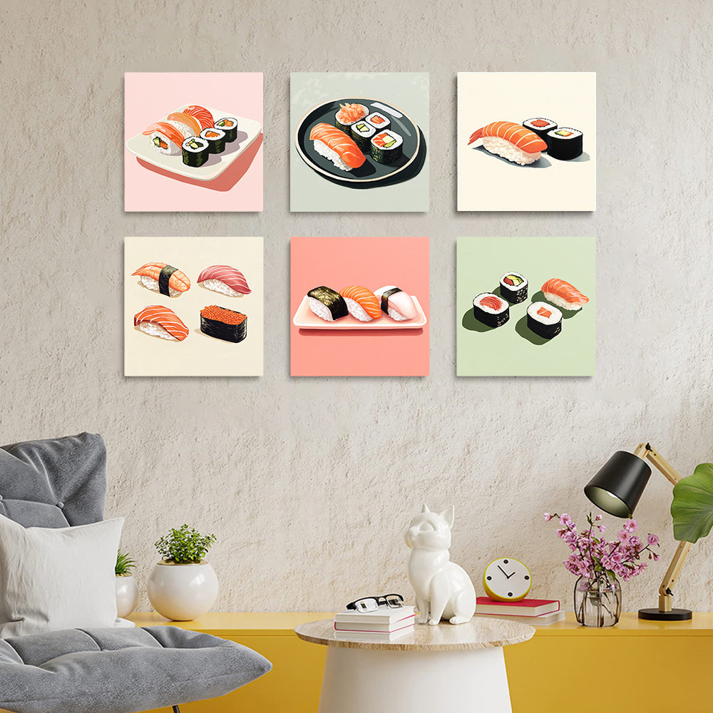 Sushi Platter 6 Pieces Mini Paint by Numbers