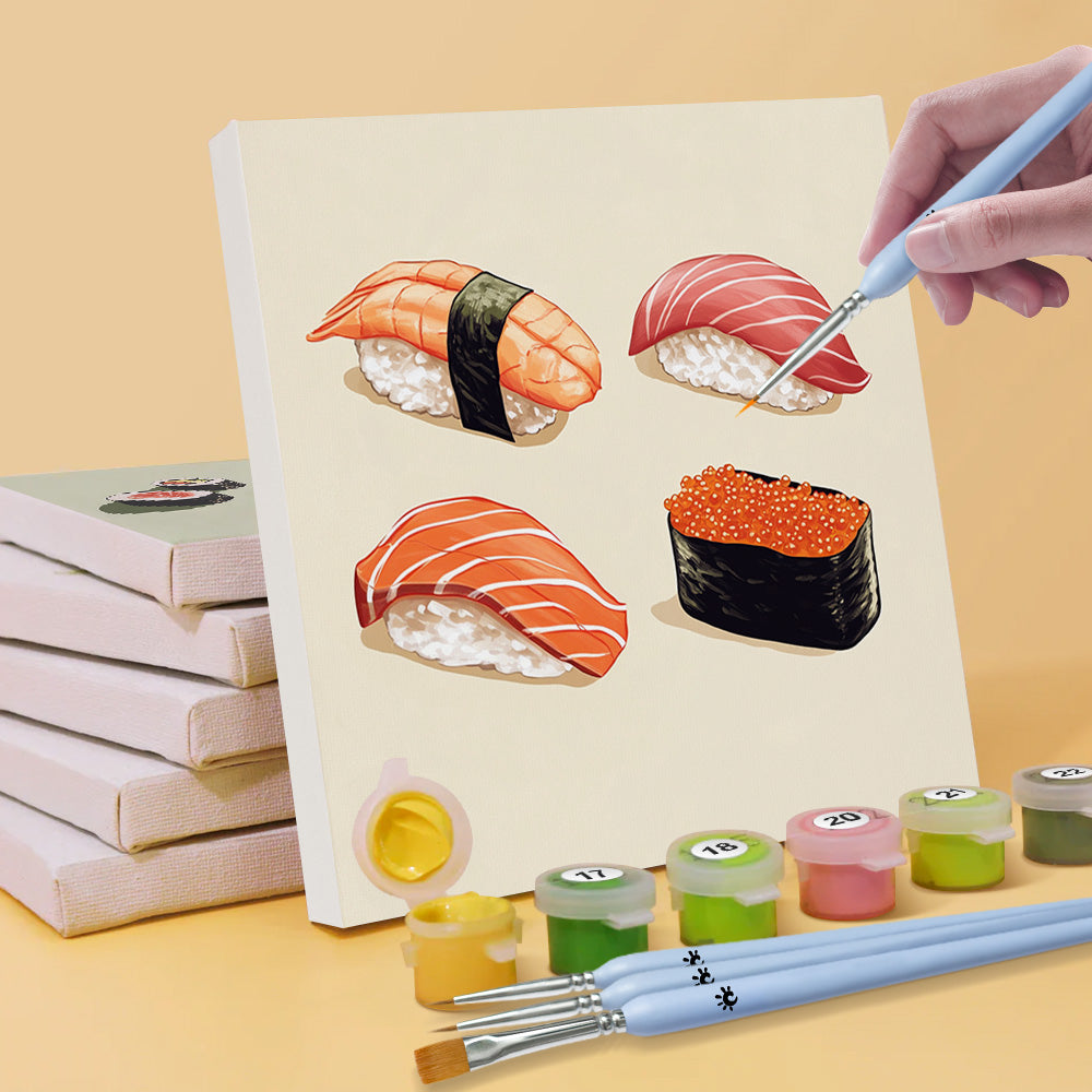 Sushi Platter 6 Pieces Mini Paint by Numbers