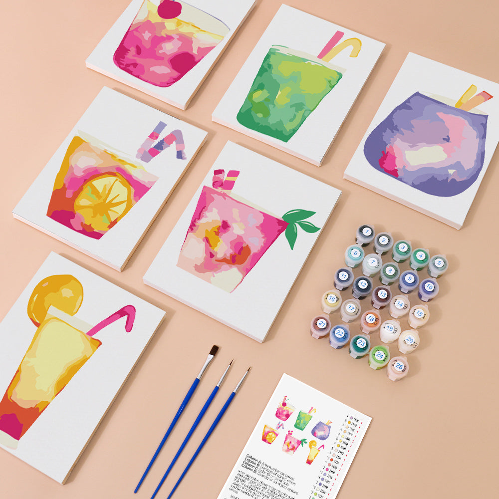 Sweet Cocktail 6 Pieces Mini Paint by Numbers
