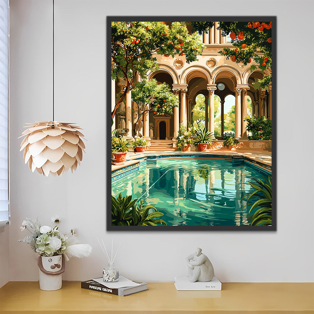 The Pond and Fruit Trees in the Palace Paint by Numbers