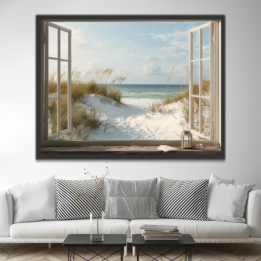 The White Beach outside the Window Paint by Numbers