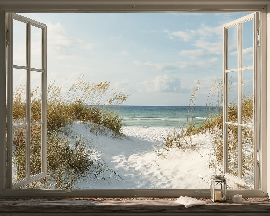 The White Beach outside the Window Paint by Numbers