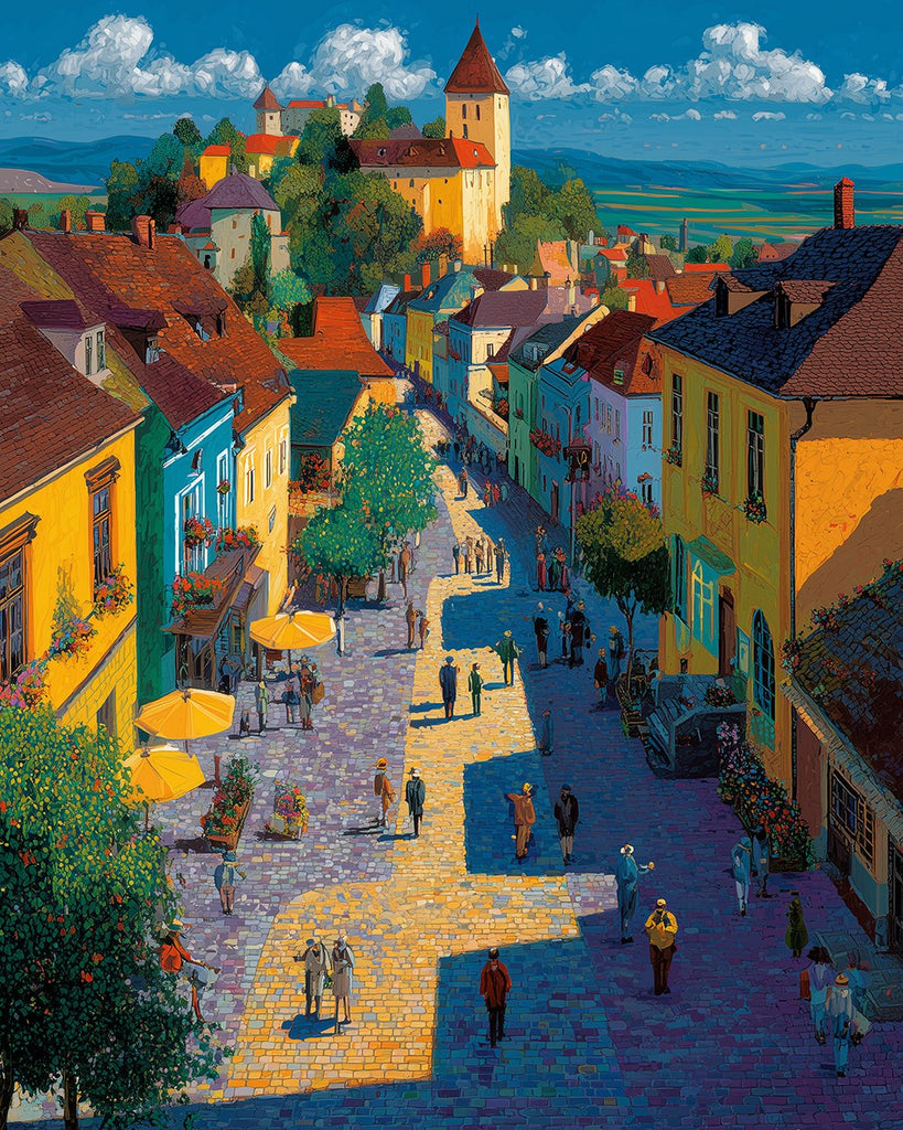 Towns and Mountains Paint by Numbers