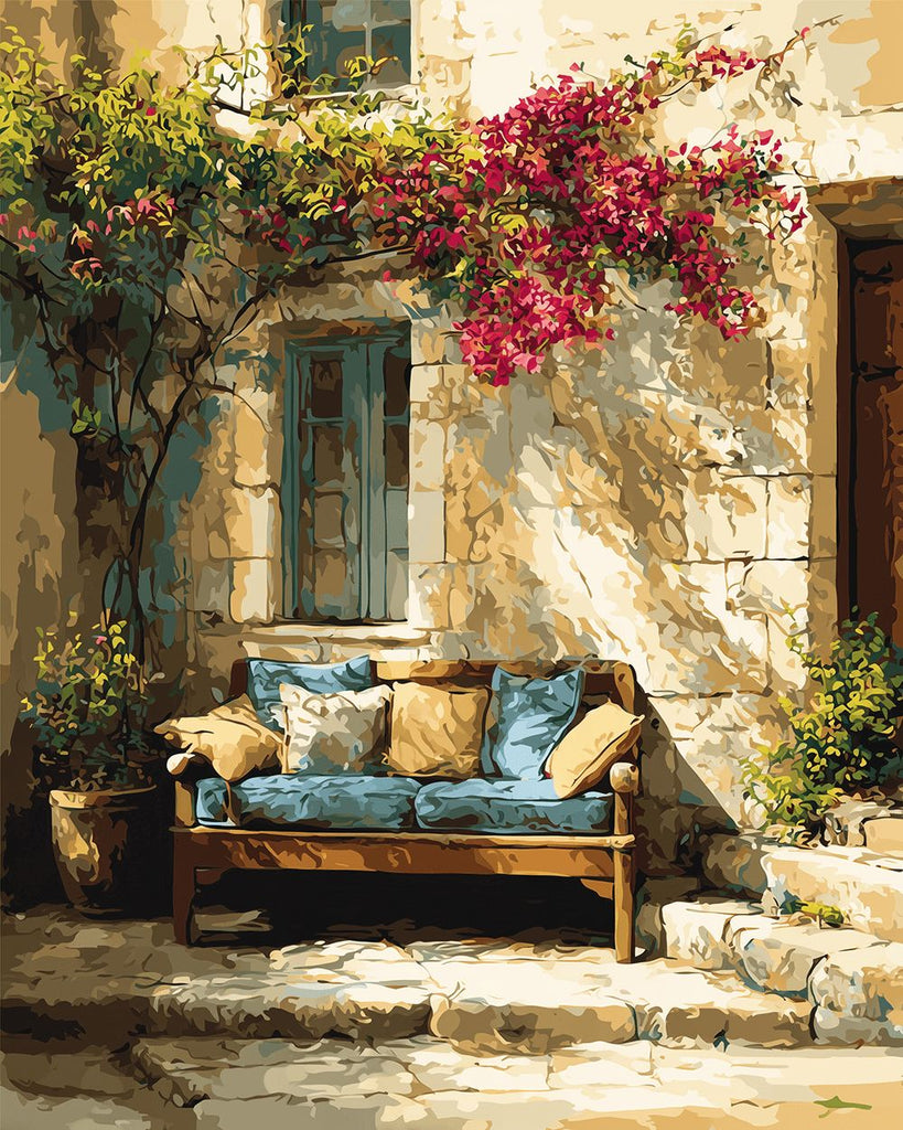 Tree and Sofa in the Corner Paint by Numbers
