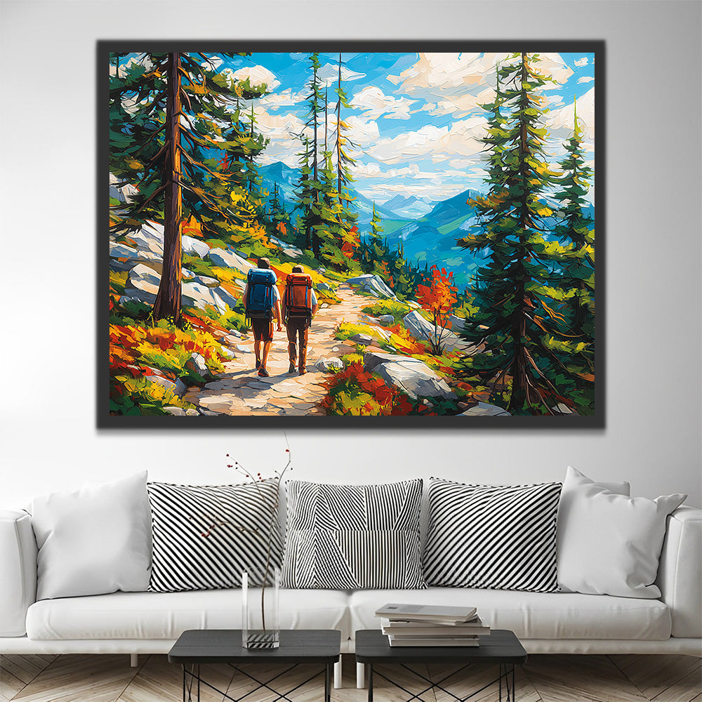 Two Backpackers in the Mountains Paint by Numbers