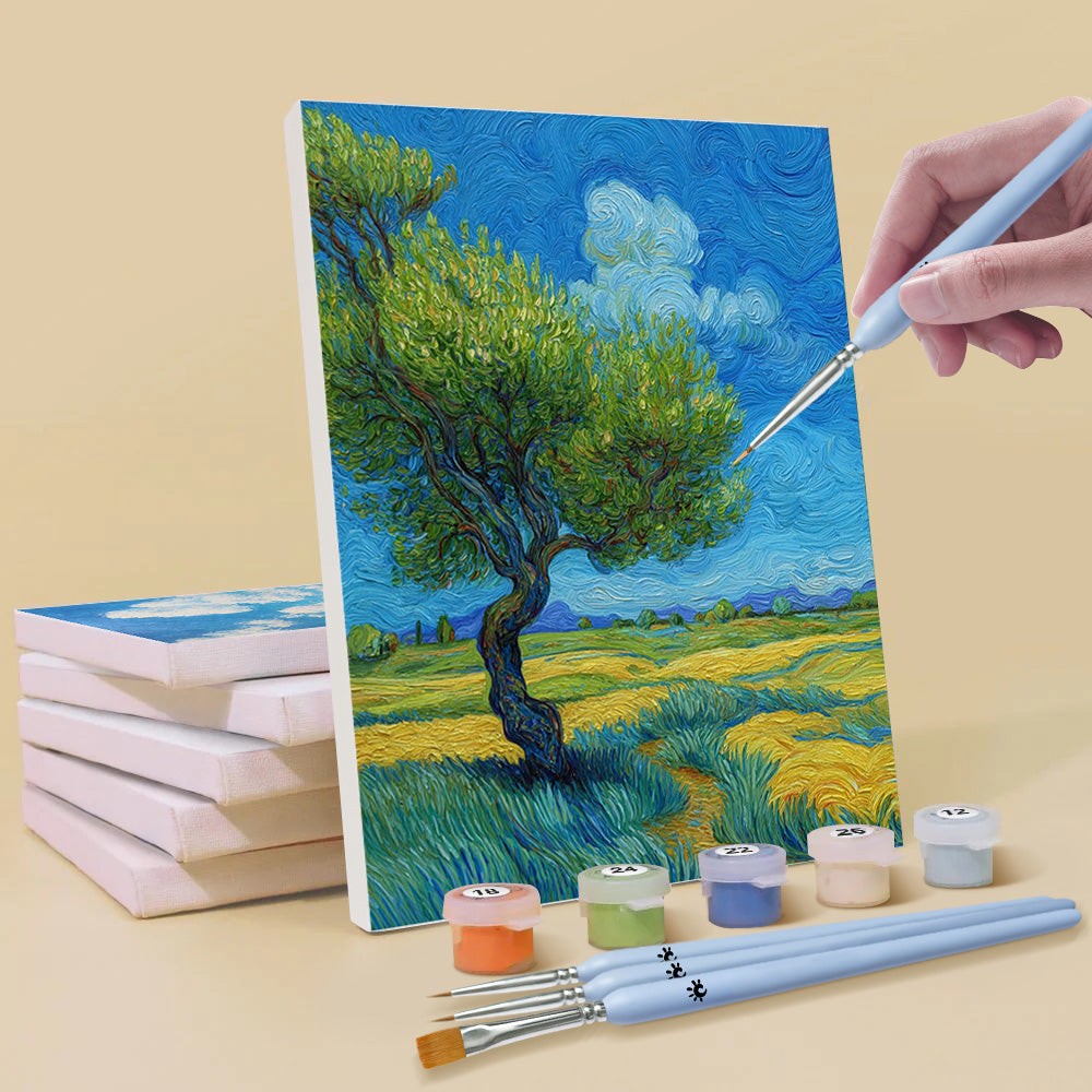 Van Gogh-Style Fields 6 Pieces Mini Paint by Numbers