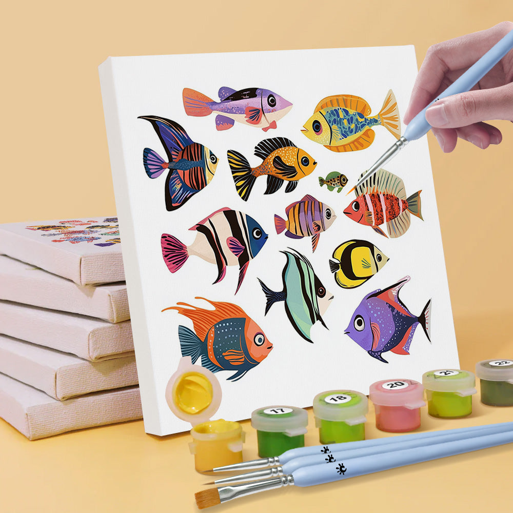 Various Colorful Fish 6 Pieces Mini Paint by Numbers