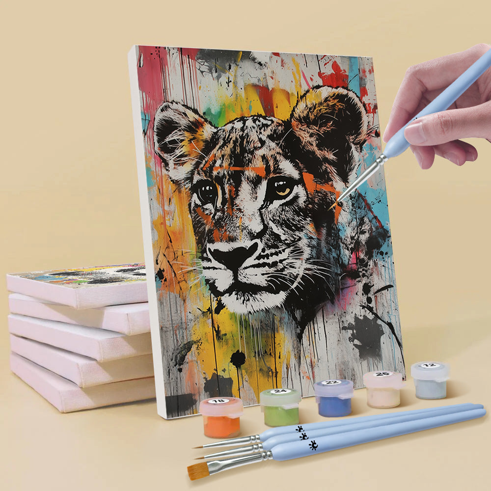Various Graffiti Animals 6 Pieces Mini Paint by Numbers
