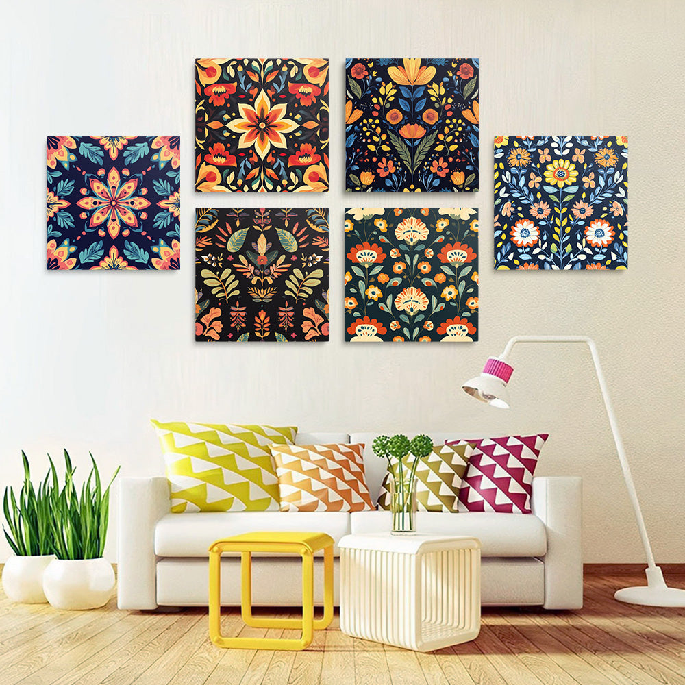 Various Wild Flowers 6 Pieces Mini Paint by Numbers