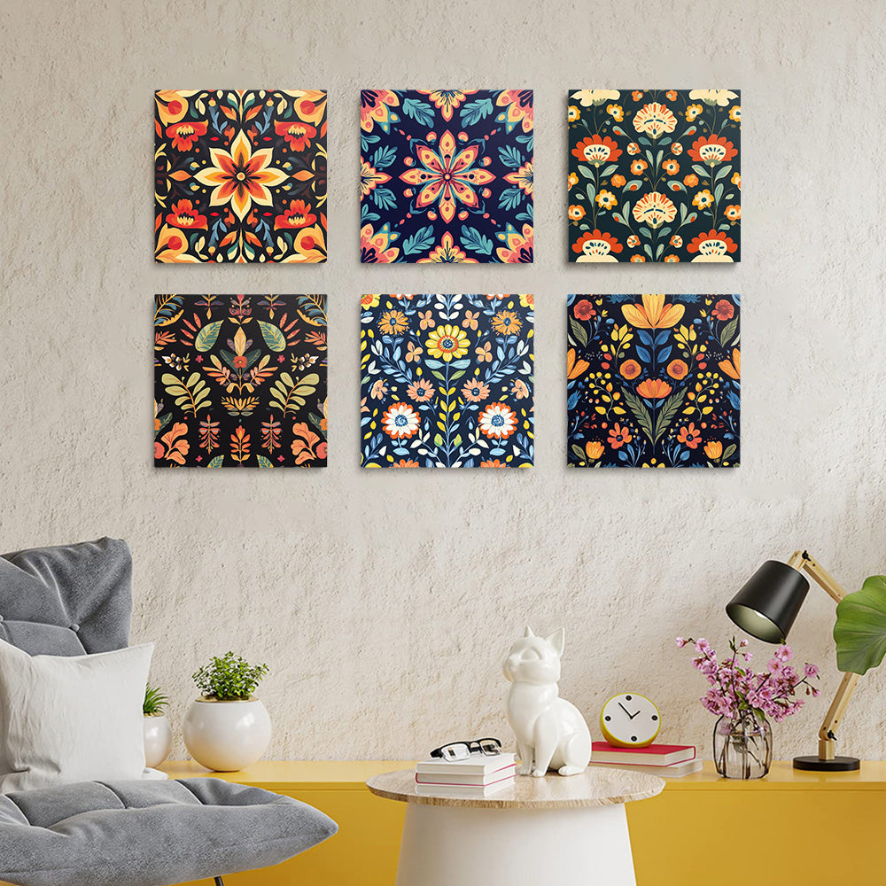Various Wild Flowers 6 Pieces Mini Paint by Numbers