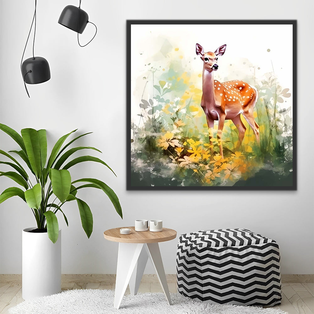 Watercolor Deer Paint by Numbers