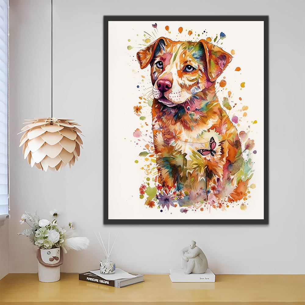 Watercolor Dog Paint by Numbers