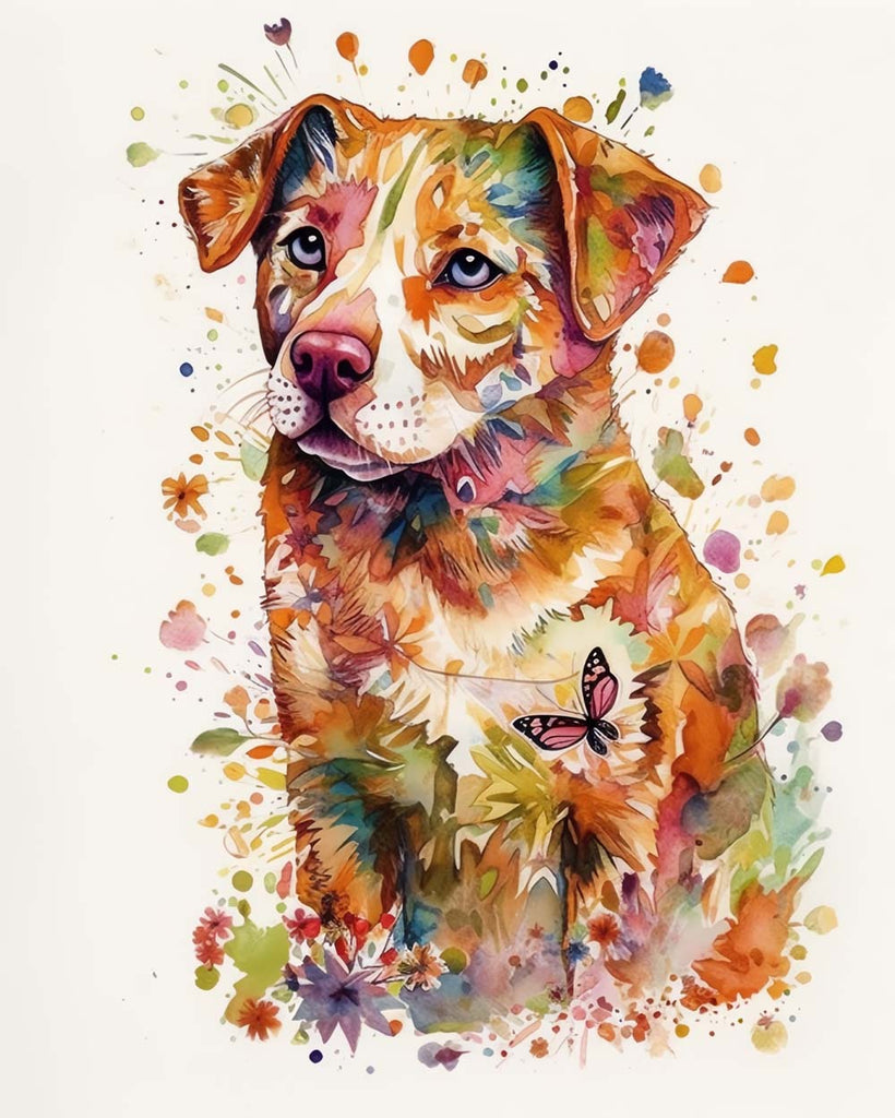 Watercolor Dog Paint by Numbers