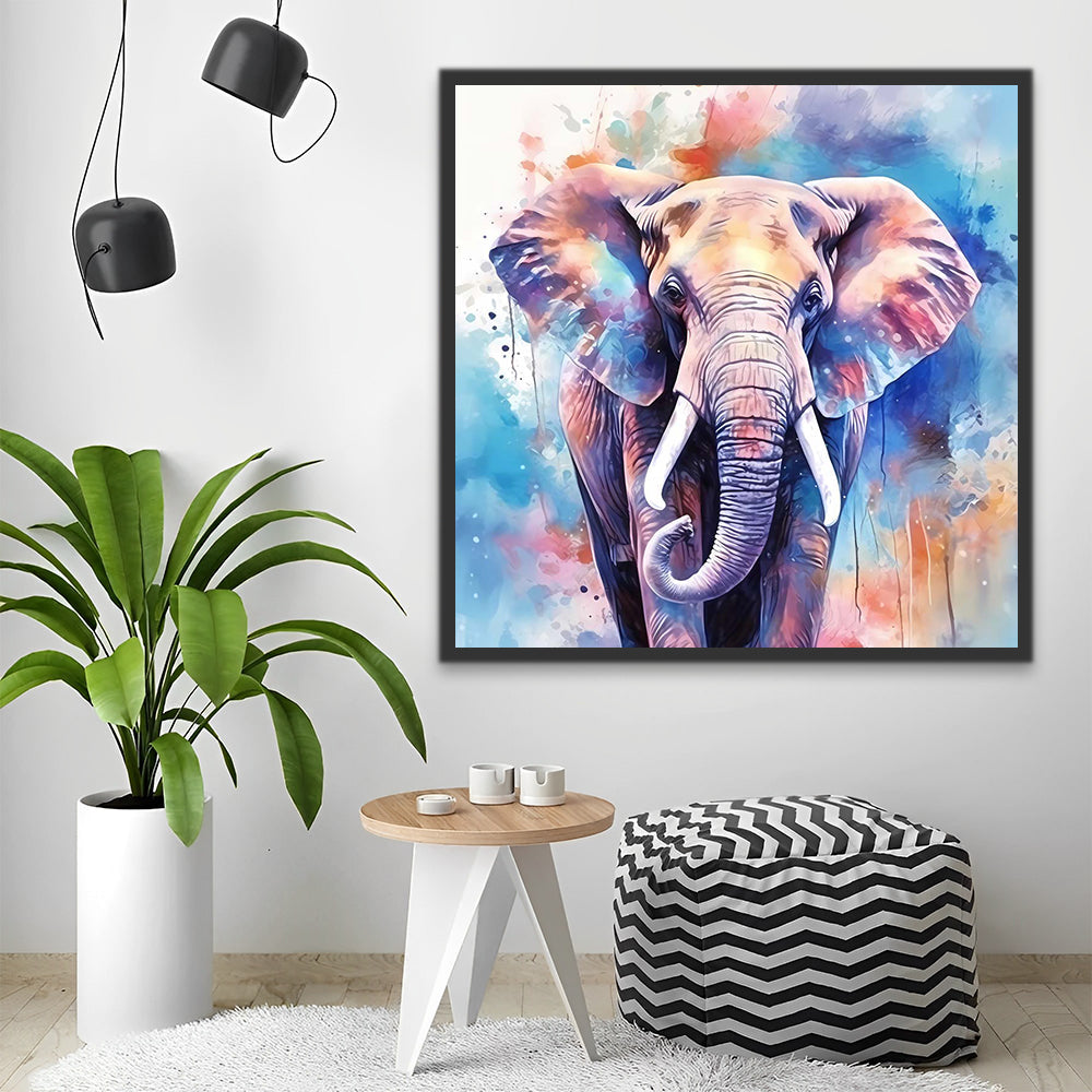 Watercolor Elephant Paint by Numbers