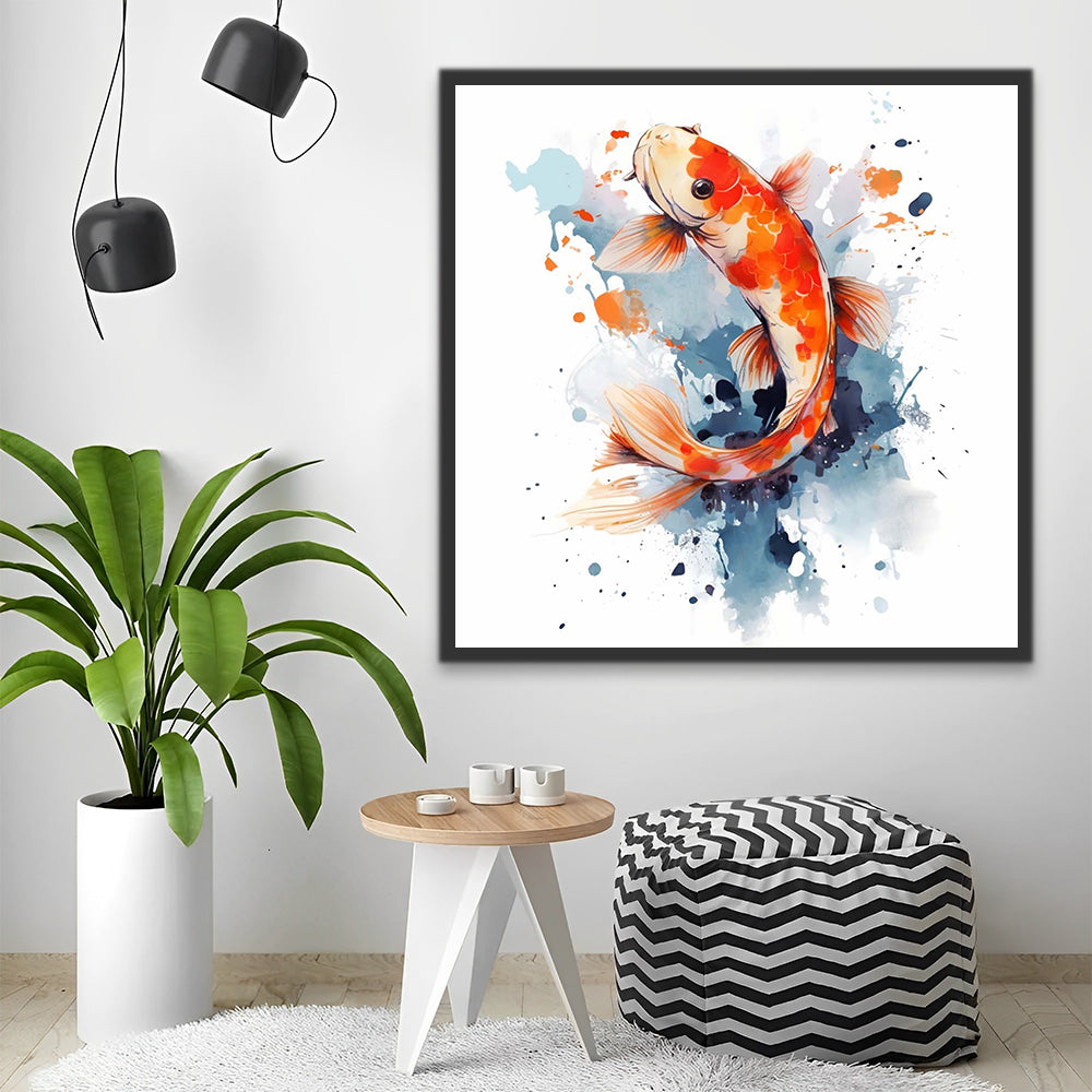Watercolor Koi Paint by Numbers