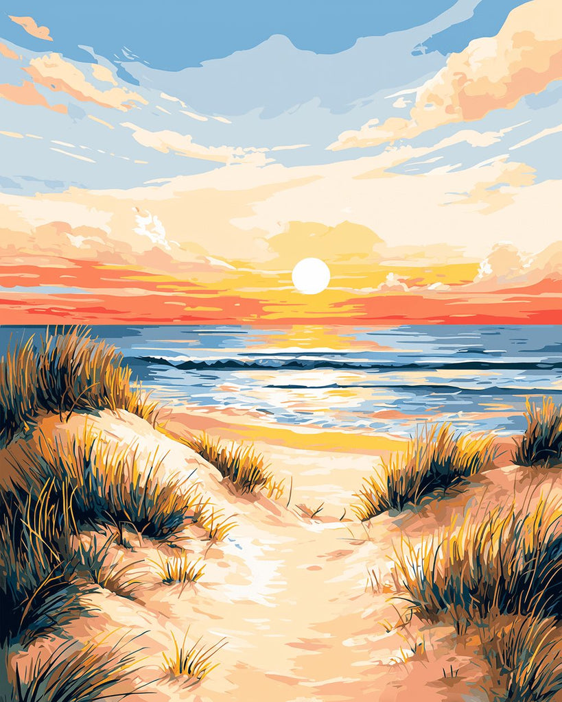 Weeds on the Beach by the Sea Paint by Numbers
