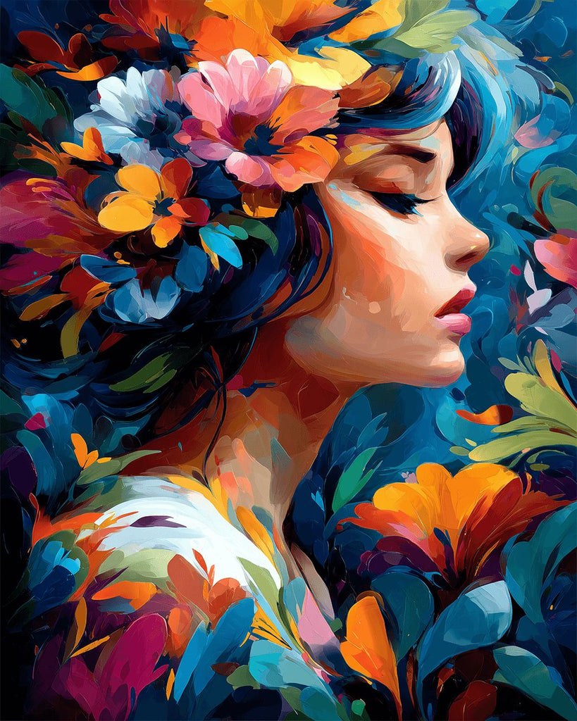 Woman among Flowers Paint by Numbers